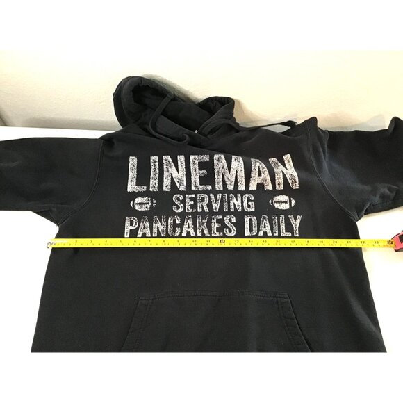 PORT COMPANY-MENS BLACK FRONT GRAPHIC KANGAROO POCKET PULLOVER HOODIE SIZE LARGE - Picture 5 of 6